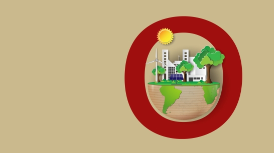 Grafik: Erdkugel mit unterschiedlichen erneuerbaren Energieerzeugern
